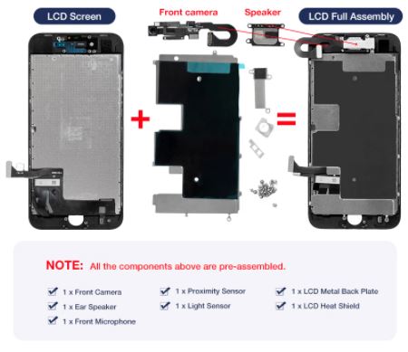 iPhone 8/SE 2020 Retina LCD & Digitiser Touch Screen Assembly with Parts