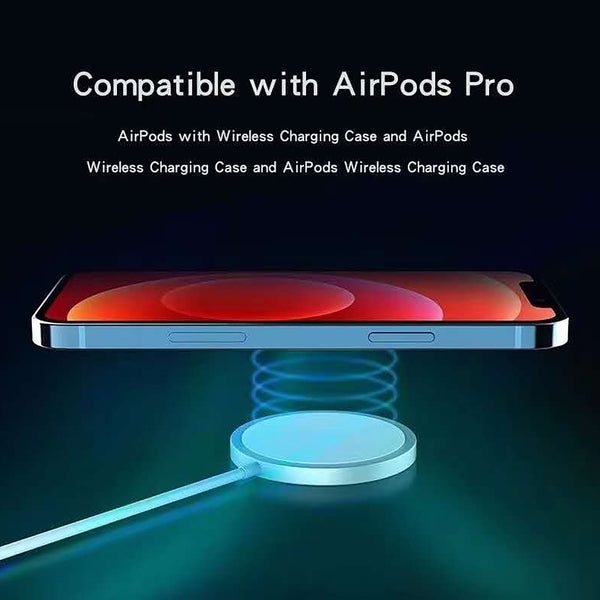 15W Magnetic Wireless Charger Compatible with Magsafe for iPhone 15/14/13/12/11/SE/XS/XR/X/8 Series USB-C White