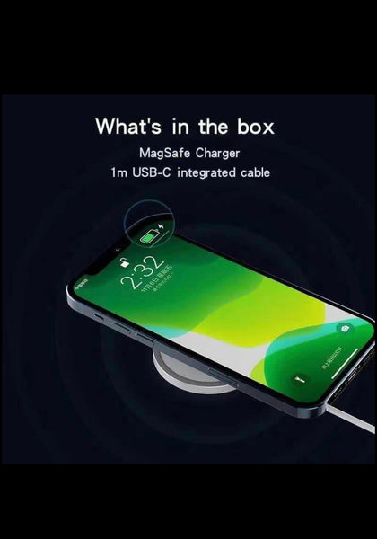 15W Magnetic Wireless Charger Compatible with Magsafe for iPhone 15/14/13/12/11/SE/XS/XR/X/8 Series USB-C White