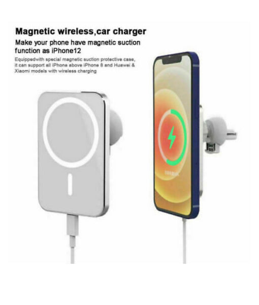 Magnetic Wireless Car Charger Mount Compatible with MagSafe