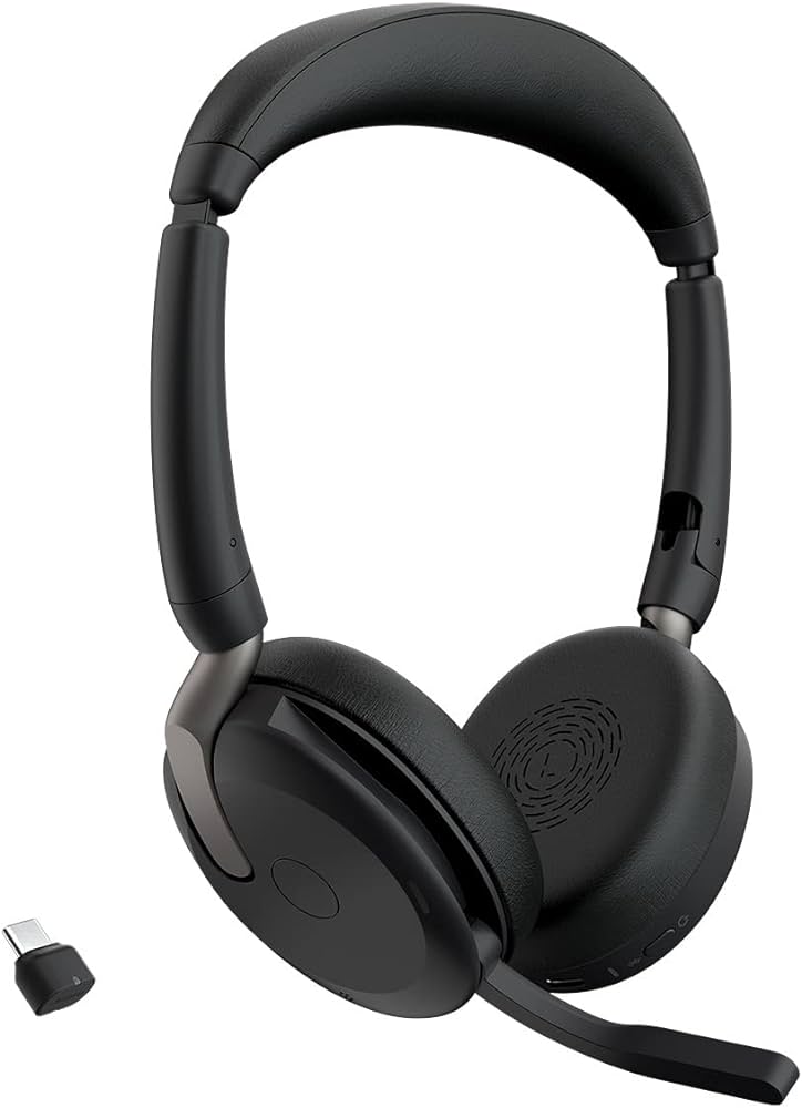 Jabra Evolve2 65 Flex Bluetooth USB C Stereo Headset with Carry Pouch