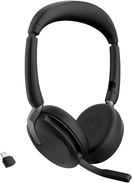 Jabra Evolve2 65 Flex Bluetooth USB C Stereo Headset with Carry Pouch