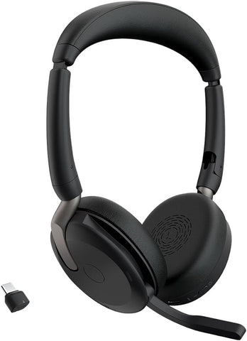 Jabra Evolve2 65 Flex Bluetooth USB C Stereo Headset with Carry Pouch