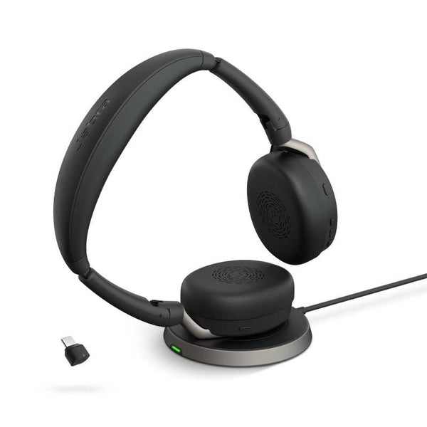 Jabra Evolve2 65 Flex Bluetooth USB C Stereo Headset with Carry Pouch