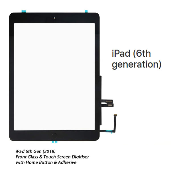 iPad 6th Generation (2018) Front Glass Digitiser Touch Screen with Adhesive